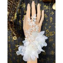 Bridal Wedding Dress Gloves Flower Lolita Hollow out