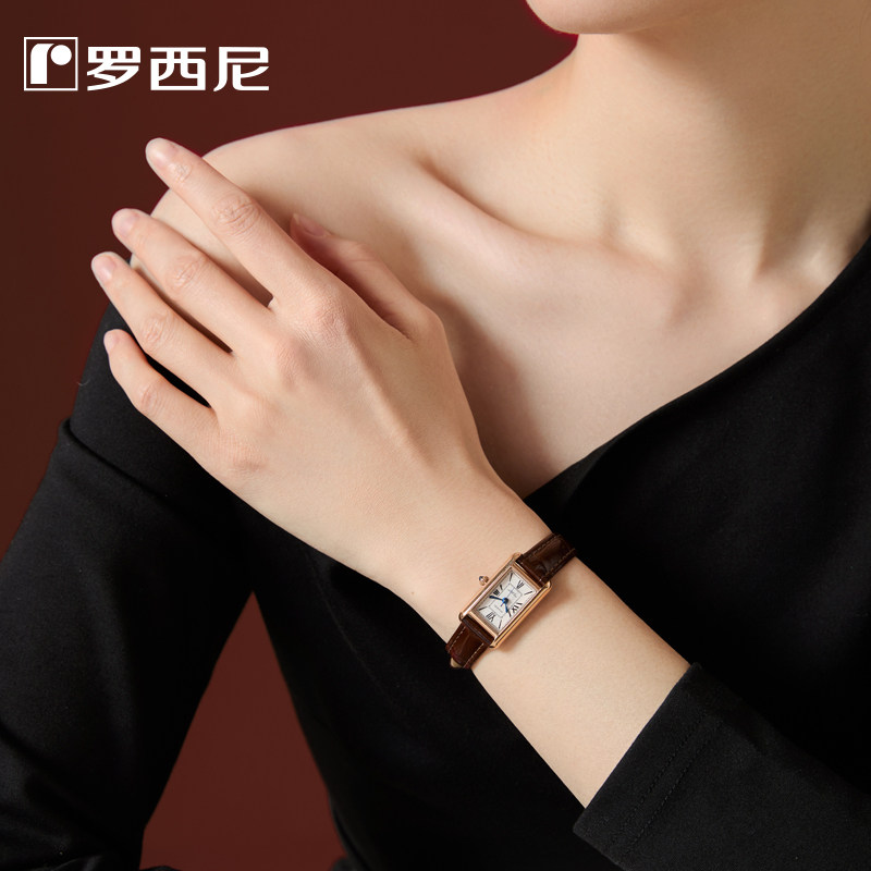 Rossini watch женские ретро-нишевые легкие роскошные высококачественные маленькие квадратные часы кварцевые женские часы