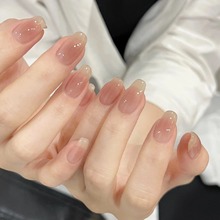 The store has returned customers with more than 20 colors. Wearing nails by hand is gentle, and the color of powder blusher nail patch is ice transparent. The quality of white boiled nails makes the bride feel white and superior