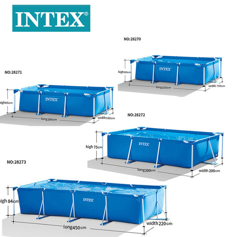 Прямоугольный бассейн INTEX с кронштейнами круглый детский бассейн семейный открытый частный большой детский бассейн для взрослых