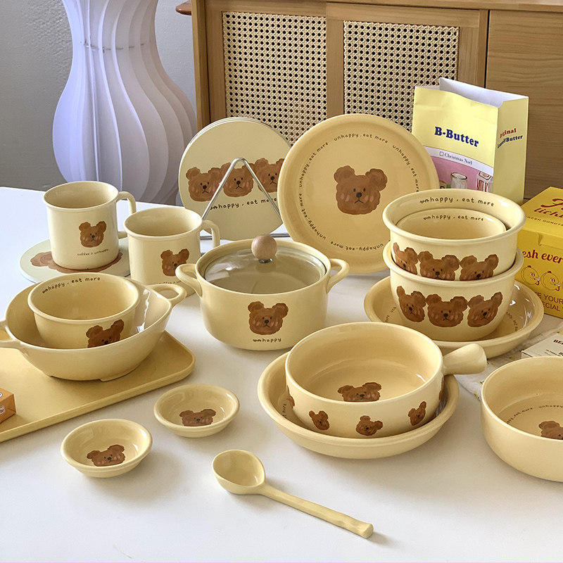 набор скандинавской посуды emo bear ins tableware рисовая миска ins wind тарелка ins wind набор посуды ins wind