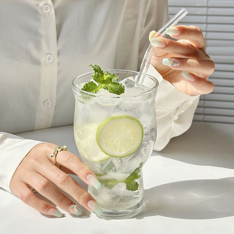 Amphous Life glass стеклянный стакан для воды с широким горлышком и пузырьками , простой ценный стакан для воды большой емкости丨wenye