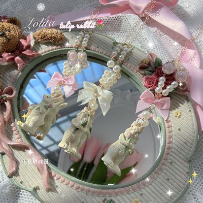 taobao agent 小熊幼稚园Lolita郁金香小兔子项链珍珠彼得兔可爱配饰cla系小物