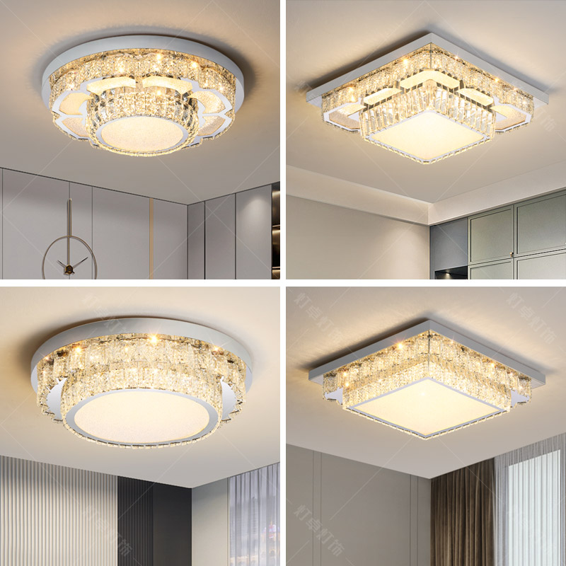 Лампа для спальни с современной минималистской атмосферой led crystal lamp бытовая комната кабинет круглая квадратная потолочная лампа для столовой