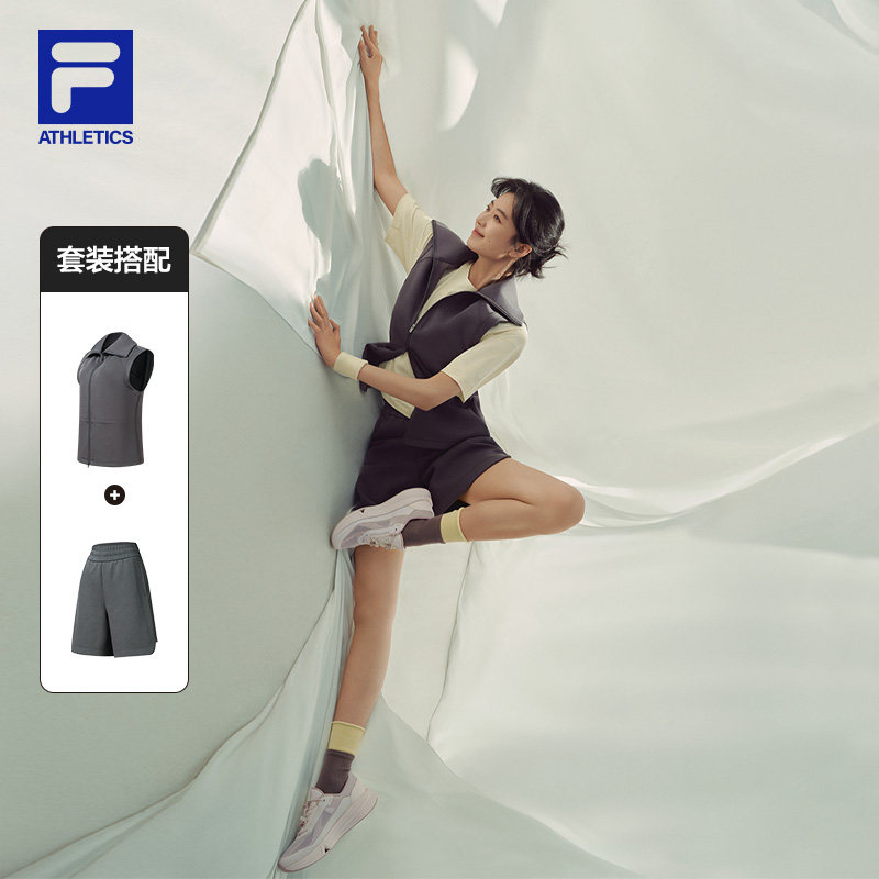 Комплект жилета FILA Aero в том же стиле от Sun Qian, осенний новый топ для фитнеса, спортивные штаны с тремя точками наклона