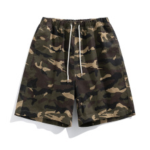 Summer camouflage shorts for men, pure cotton, loose fitting for daily wear, large shorts, all cotton pants, half cut pants, printed beach pants