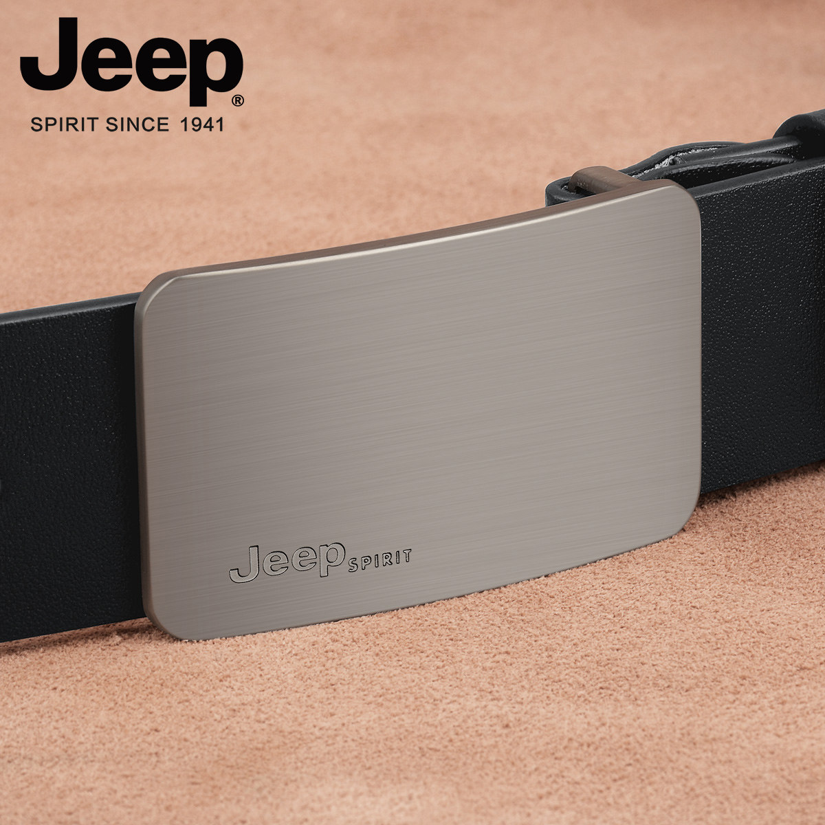 Ремень JEEP SPIRIT, мужской кожаный ремень для молодежи, гладкая пряжка, первый слой из чистой воловьей кожи, повседневная пряжка для доски, прилив света