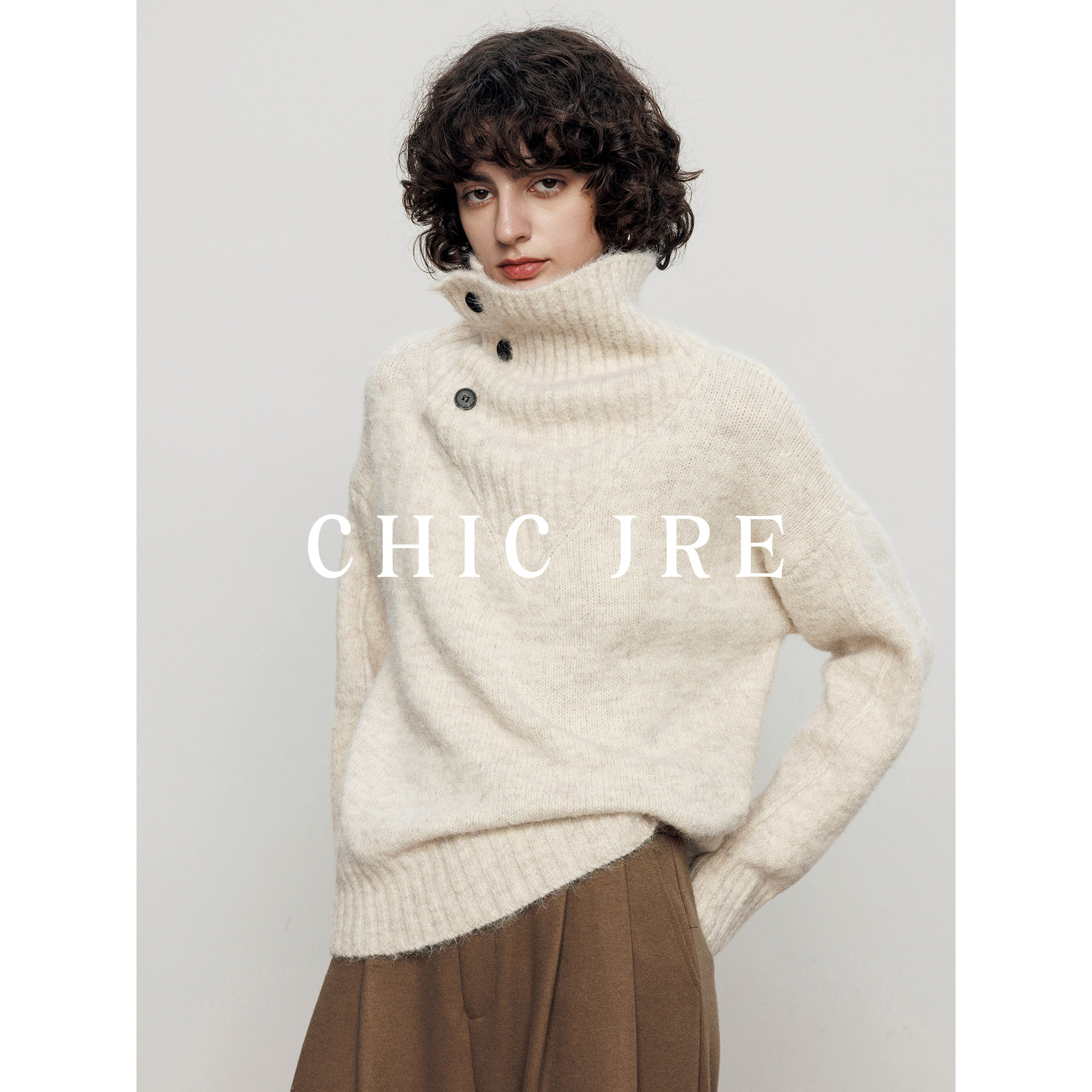 ШИКАРНЫЙ свитер-водолазка JRE design sense, женский осенне-зимний новый свободный свитер с длинными рукавами в стиле old money, топ