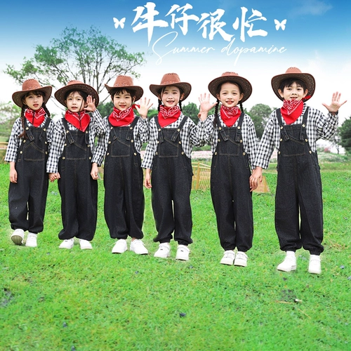 Детский джинсовый костюм, комбинезон подходит для мужчин и женщин для раннего возраста, комплект