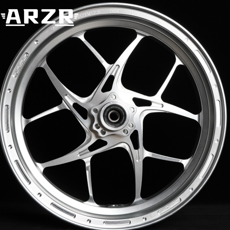 Модель ARZR Aris RS 12-дюймовая 2.5J подходит для электрических мотоциклов Mavericks с 9-полюсным сердечником, модифицированных колесами с ЧПУ