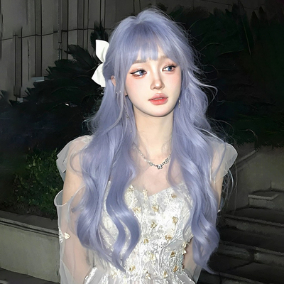 taobao agent 雾霾蓝假发女长发全头套网红Lolita自然大波浪长卷发仿真发假发套