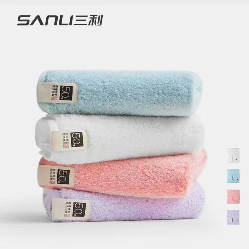 2 полотенца Sanli, 50 расчесанных хлопчатобумажных полотенец для лица, чистый хлопок, мягкие и впитывающие влагу, полотенца для взрослых пар, легкие бытовые полотенца