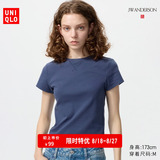Короткая футболка с круглым вырезом/женская одежда Uniqlo с короткими рукавами/сотрудничество 484001