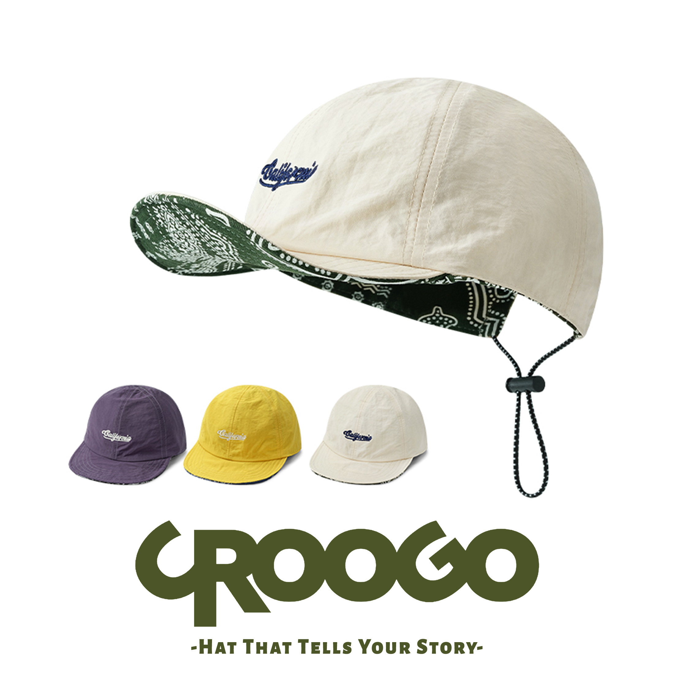 Модные двухсторонние бейсболки CROOGO для мужчин и женщин, складывающиеся на открытом воздухе, легкие и быстросохнущие бейсболки с мягкими полями