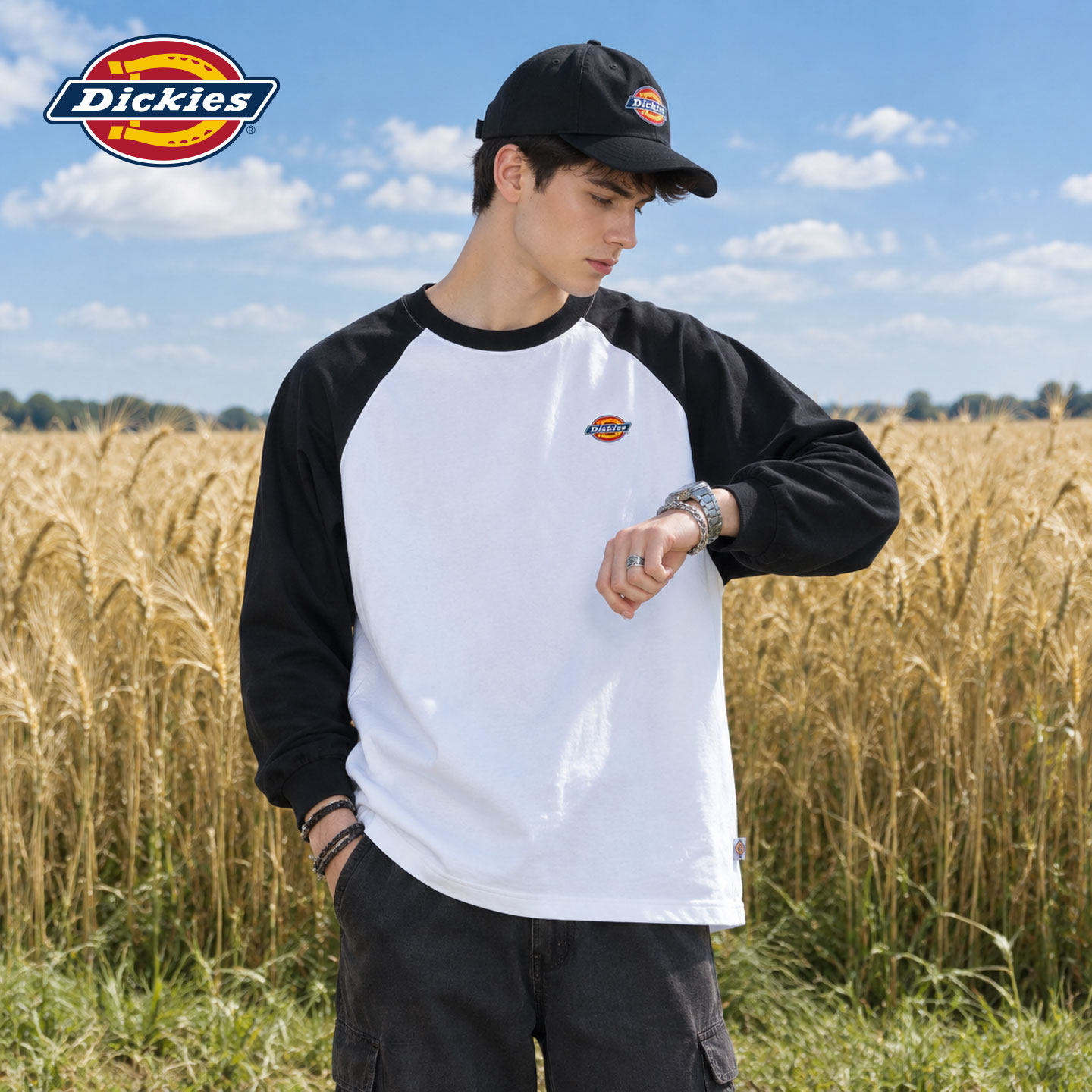 Dickies美式潮牌长袖经典印花t恤男新款秋季新款卫衣百搭上衣男款