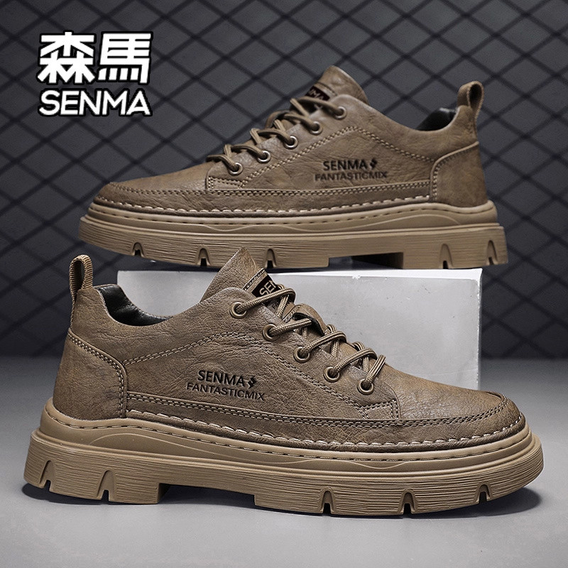 Мужская обувь Semir; новинка 2026 года; сезон зима; повседневная кожаная обувь из бархата; мужские ботинки Martin; нескользящие ботинки на мягкой подошве с низким вырезом