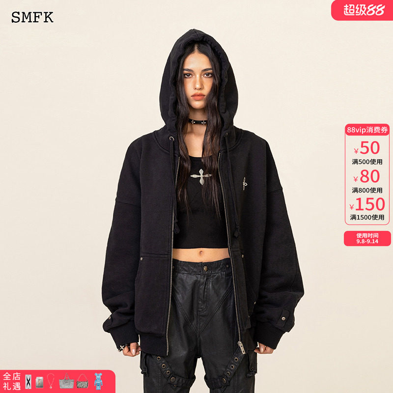 SMFK Crossflower Classic Zipper Hoodie CH005B1 Celebrity Hoodie Jacket Cardigan Spring