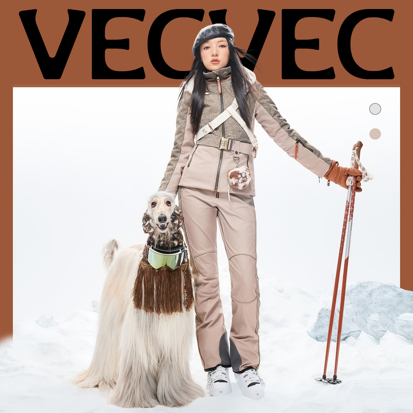Лыжный брючный костюм VECVEC old money style slim P хлопковый теплый двухслойный ветрозащитный и водонепроницаемый спортивный костюм для девочек на открытом воздухе