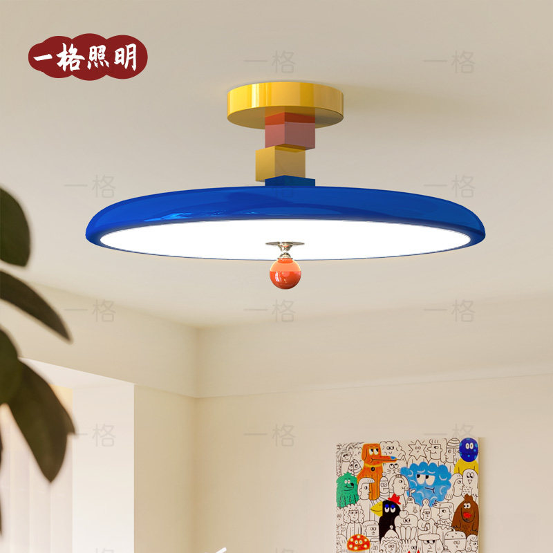 Детская комната, светильники для спальни для мальчиков и девочек, комнатные лампы и фонарики в кремовом стиле, потолочные светильники из цветных строительных блоков для детей