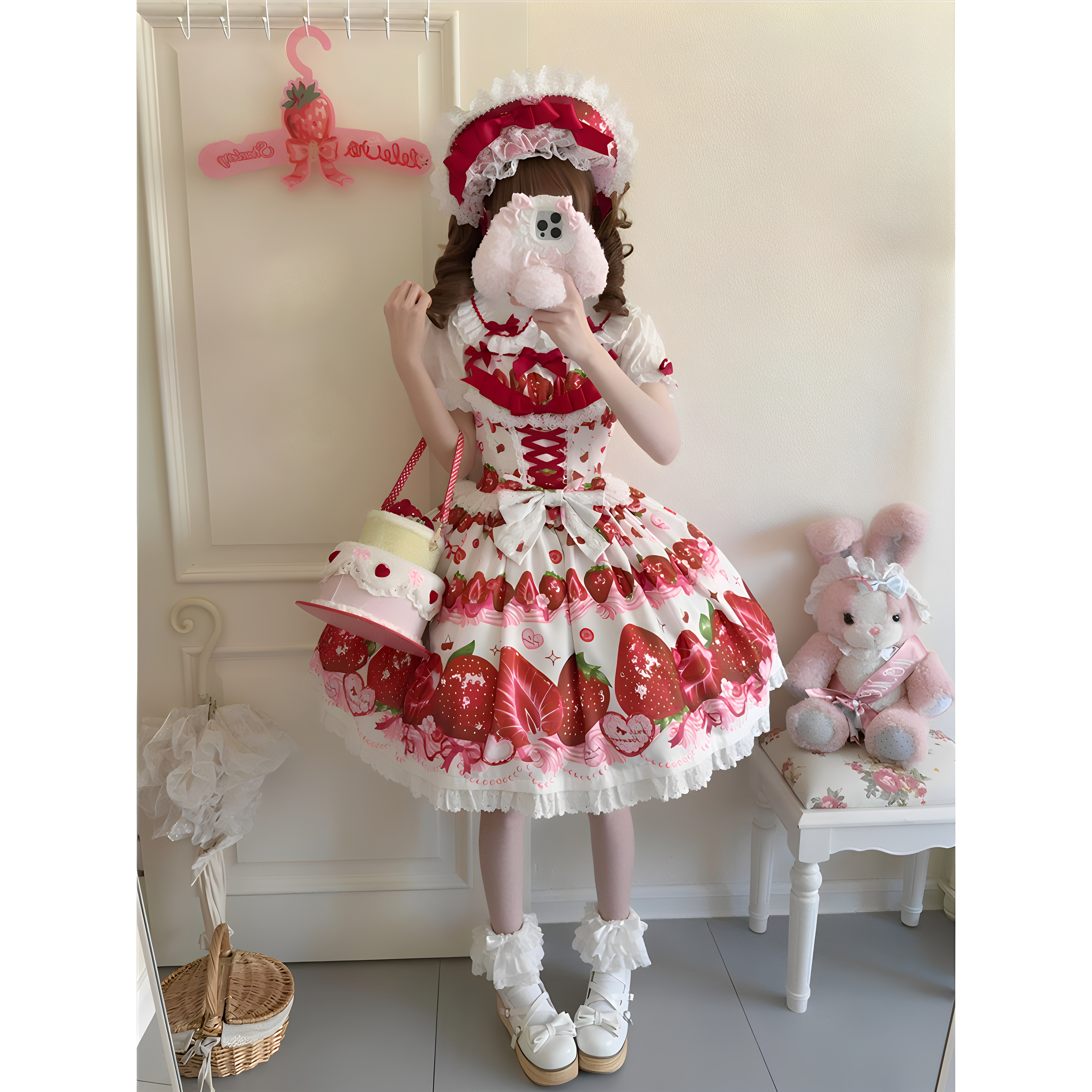 Strawberry Story ~ Original Design Lolita Dress, Cute JSK Suspender Dress for Women, Summer