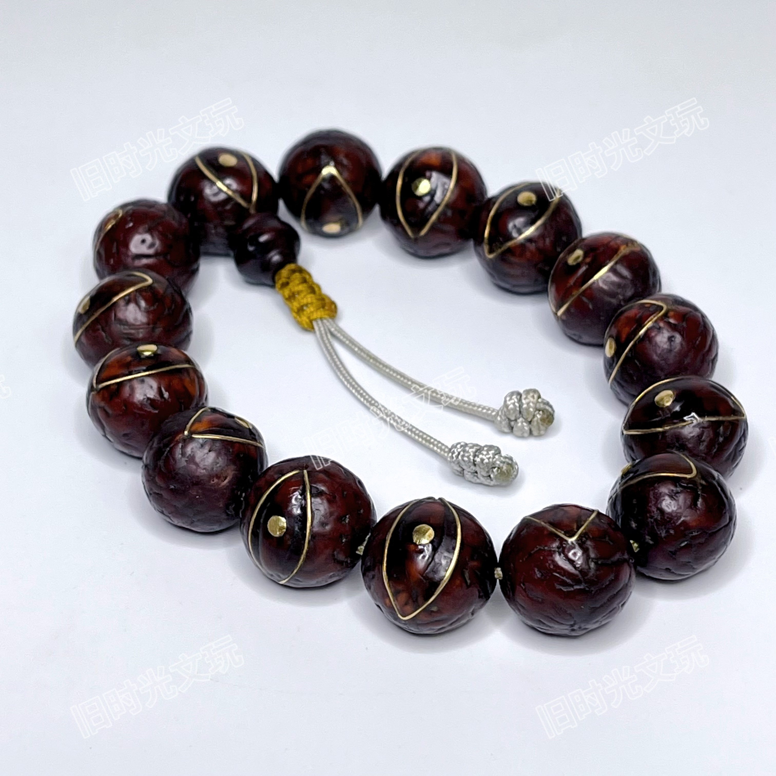 Браслет Бодхи из натурального старого материала Yuhua hyacinth, старинная медная инкрустация, завершающий штрих, тибетские бусы Wenwan, ретро-браслет