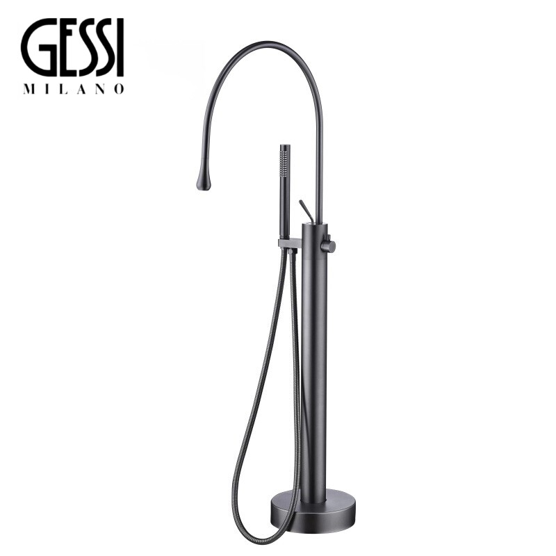Итальянский напольный смеситель для ванны Gessi, душевой пистолет, серая сетка, красная капля воды, медный вертикальный смеситель для ванны