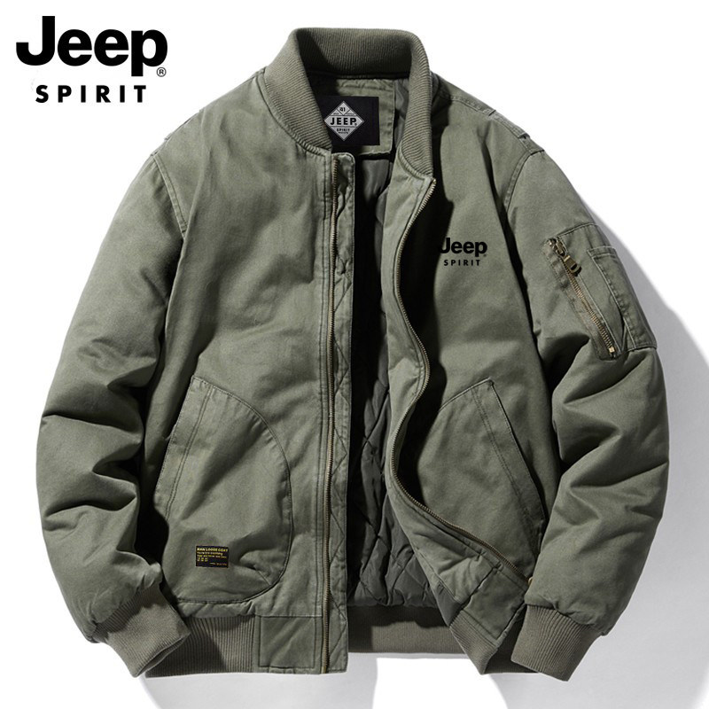 Мужская куртка с хлопковой подкладкой JEEP Jeep, осенне-зимняя бейсбольная куртка с хлопковой подкладкой, хлопковая свободная куртка в стиле американского ретро, куртка-бомбер