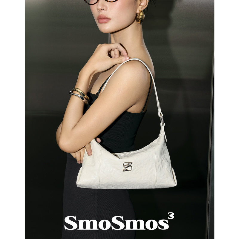 SmoSmos [Сумка Siren Bag 5.0] Весенне-летняя оригинальная сумка для подмышек размером 25 см, рабочая сумка для поездок на работу, плиссированная женская сумка-мессенджер