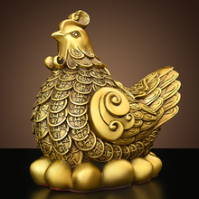 Copper chicken ornaments, brass hen, golden chicken, house laying eggs, zodiac chicken, home decoration company, handicraft gifts