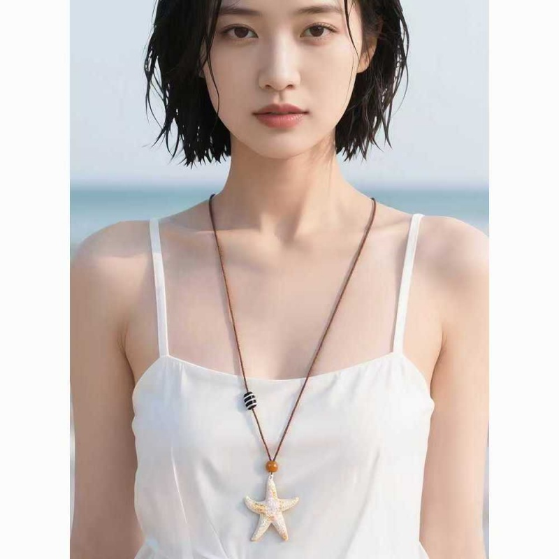 Ожерелье с подвеской в виде морской звезды в праздничном стиле, корейская версия ins marine life, длинное ожерелье в стиле ретро с регулируемым темпераментом