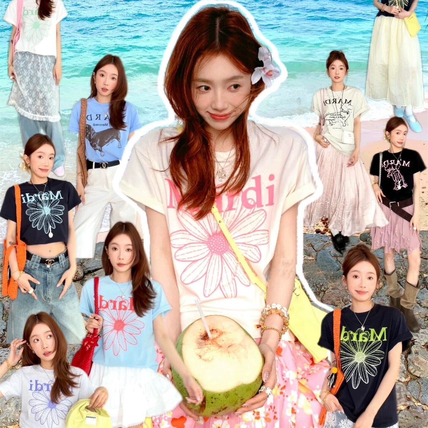 Korean new Mardi daisy short-sleeved T-shirt summer loose trendy brand short-sleeved top