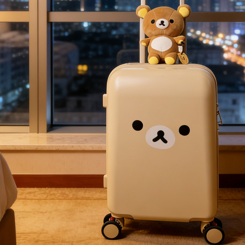 Легкий 20-дюймовый чемодан bear с подстаканником, чемодан, чемоданчик, студент brother Xiong, дорожная тележка-кейс, выдвижной медведь