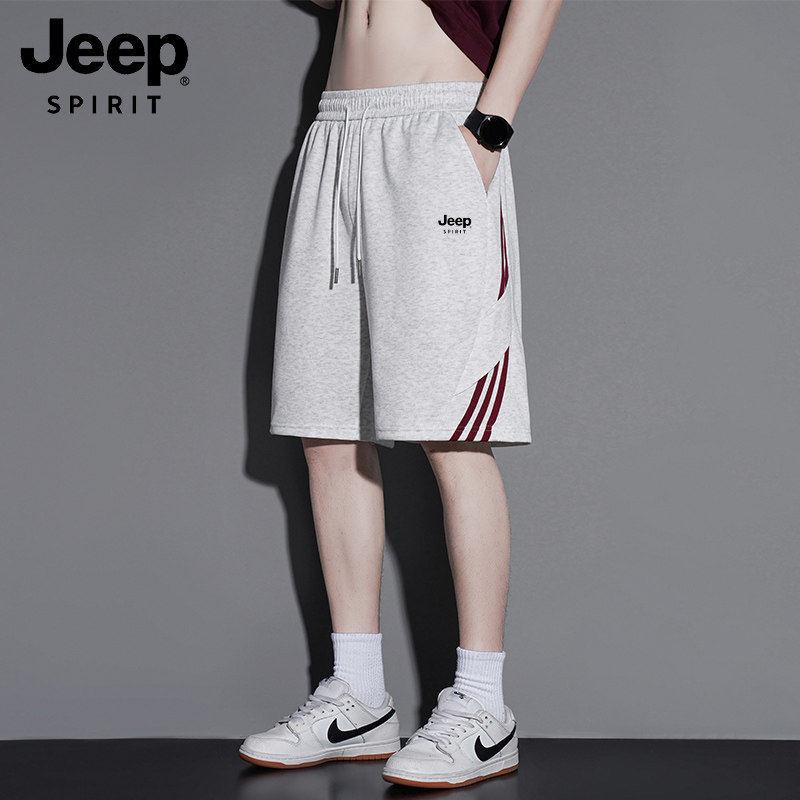 Спортивные шорты JEEP SPIRIT Jeep для мальчиков, летние трендовые универсальные брюки в полоску большого размера, быстросохнущие брюки в пяти точках