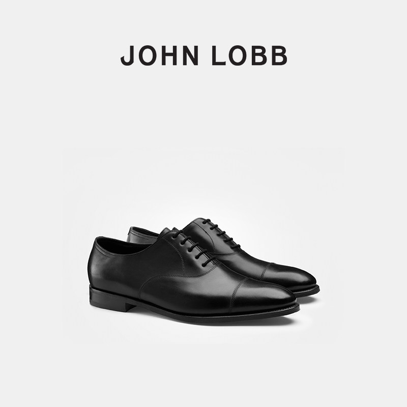 【Классические】 мужские туфли JOHN LOBB CITY II черного цвета из телячьей кожи для торжественных мероприятий
