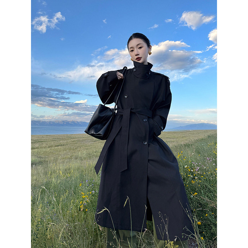 Lu Qingyi original [Banquet Mountain] классическая ветровка в стиле ретро с лацканами, женская осенняя двубортная куртка средней длины