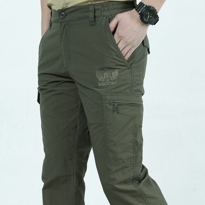 Outdoor quick drying waterproof overalls men's work pants