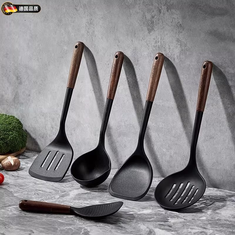 Немецкая гламурная силиконовая лопатка бытовая кухонная лопатка специальная суповая ложка с антипригарным покрытием дуршлаг пищевой термостойкий набор