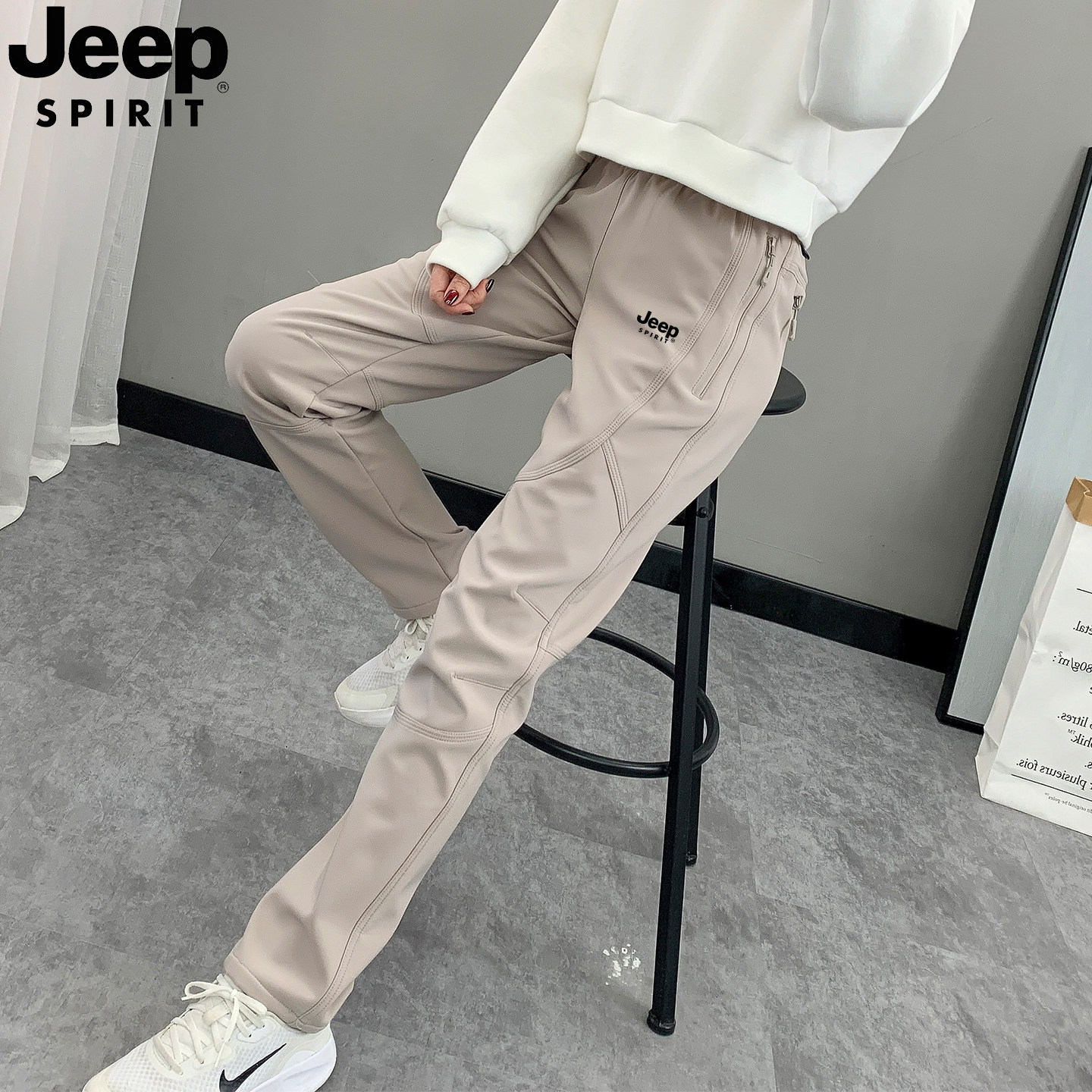 Jeep outdoor штурмовые брюки женские, новинка 2026 года, весна и осень, плюс бархатные походные брюки, маленькие флисовые водонепроницаемые повседневные брюки
