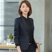Suit jacket, women's slim fit temperament, navy blue suit, fashionable Korean version, high-end classic