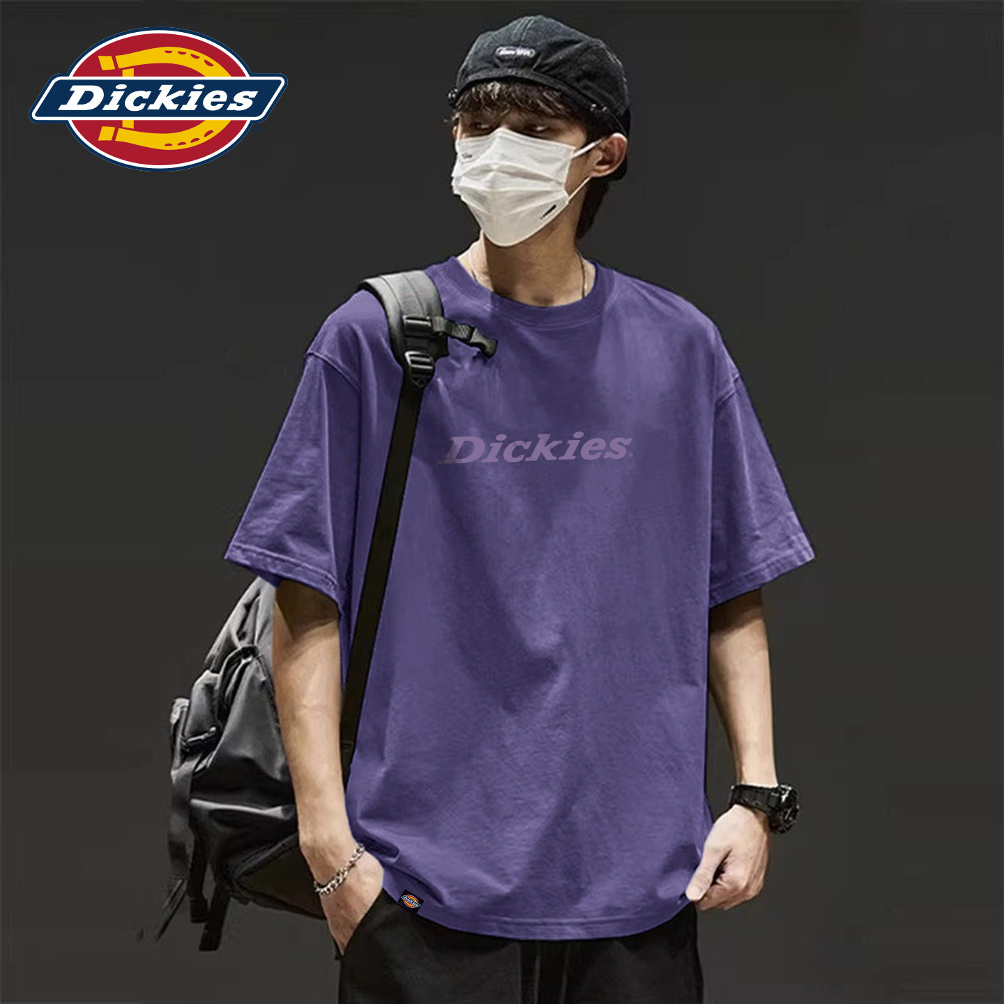 Мужская футболка Dickies с короткими рукавами из чистого хлопка simple letter summer...