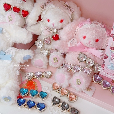 taobao agent 【芝士猫手作】买三送一爱心水钻量产型地雷系lolita小物发夹头饰