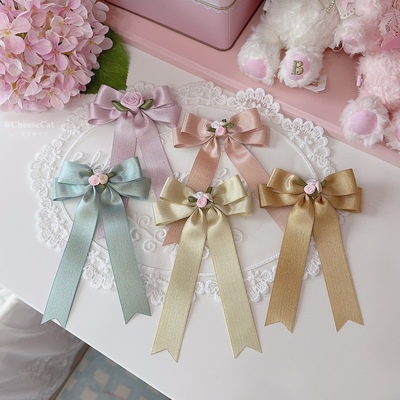 taobao agent 【芝士猫手作】小熊童子安东尼蛋糕玫瑰蝴蝶结lolita小物头饰发夹