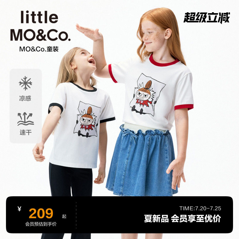 Крутая и быстросохнущая детская одежда little moco из серии Moomin joint, 26 летняя новая детская футболка с короткими рукавами для родителей и детей