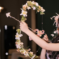 Forest bridal accessories, super fairy age-reducing and high-end flower wedding photo dress, hand-held bow and arrow photo fashion props