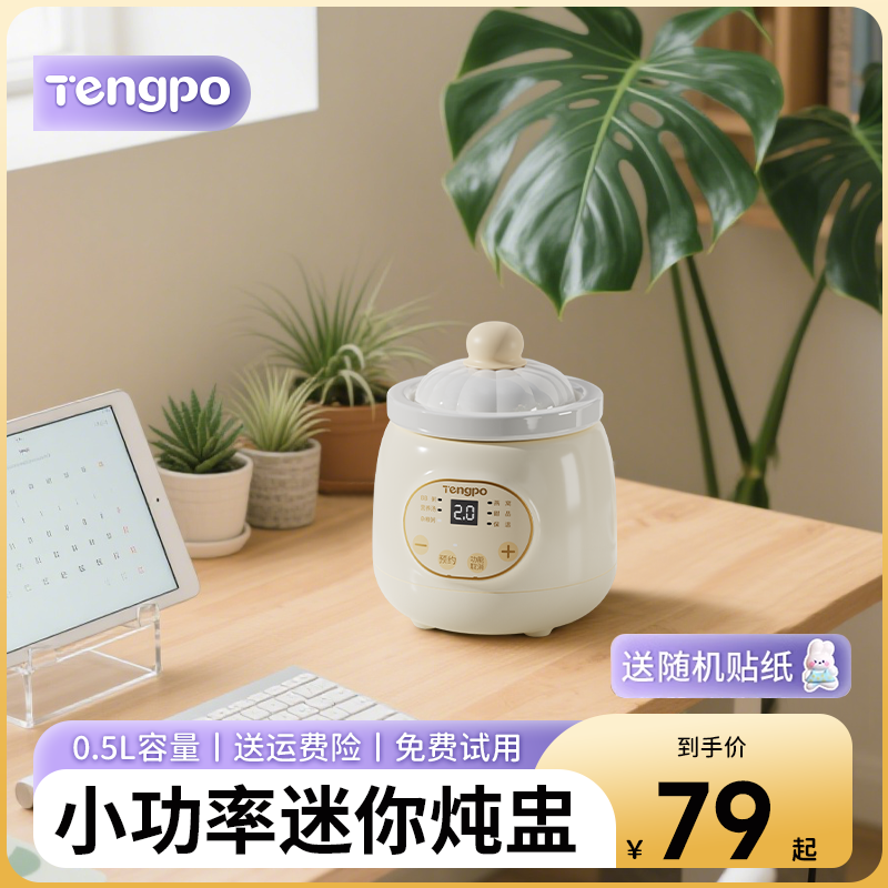Мини-электрическая кастрюля для тушения мяса Teng Po на одного человека, маленькая кастрюля для тушения мяса, керамическая кастрюля для приготовления пищи, мультиварка для приготовления супа, специальная функция приготовления каши