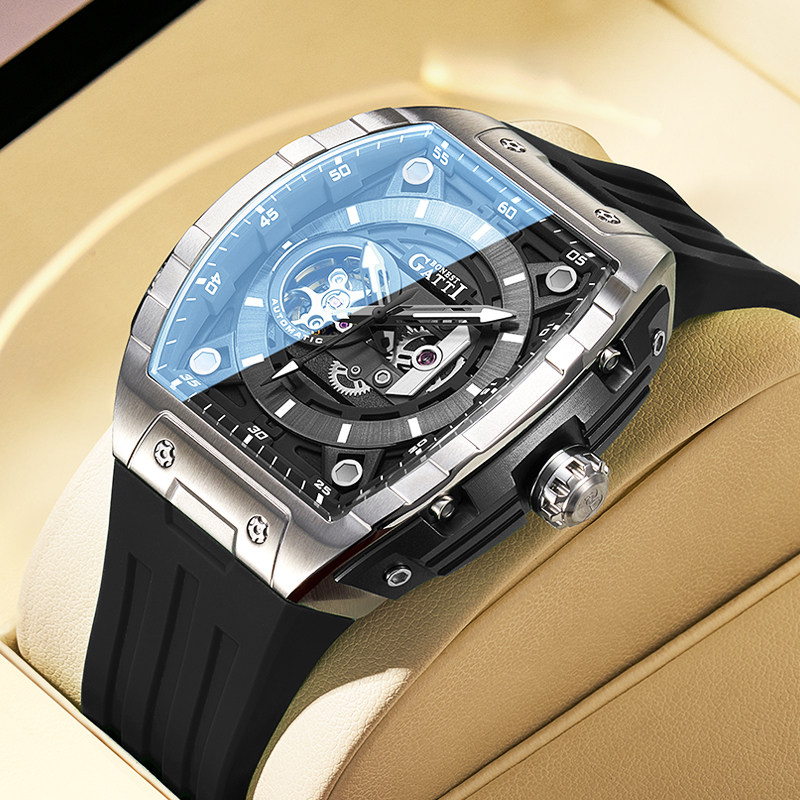 Часы Bugatti Немецкие автоматические механические часы официальные аутентичные трендовые полые мужские часы спортивные водонепроницаемые