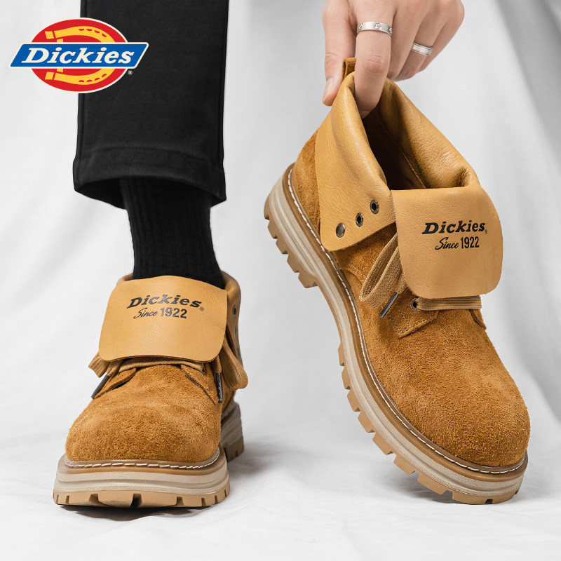 Мужские ботинки Martin с откидной подошвой Dickies; новинка 2026 года; осенне-зимняя обувь; мужские ботинки из ревеня на толстой подошве