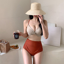 12 year old shop swimsuit, swimsuit, female Korean Instagram hot spring conservative split body sexy bikini high waisted triangle slimming and belly covering outfit