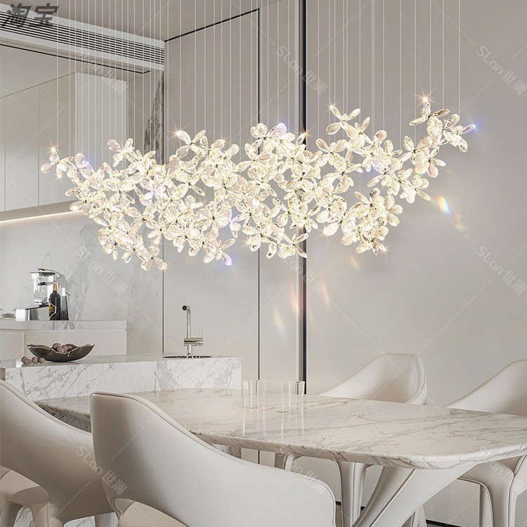 Ресторанная люстра light luxury modern creative art flower crystal lamp high-end sense 2025 новая дизайнерская островная настольная лампа
