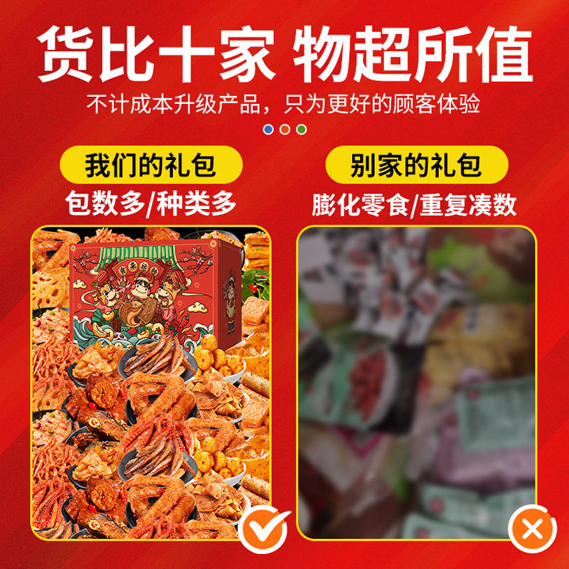 零食大礼包卤味肉类休闲食品小吃网红爆款解馋辣条小零食麻辣礼盒
